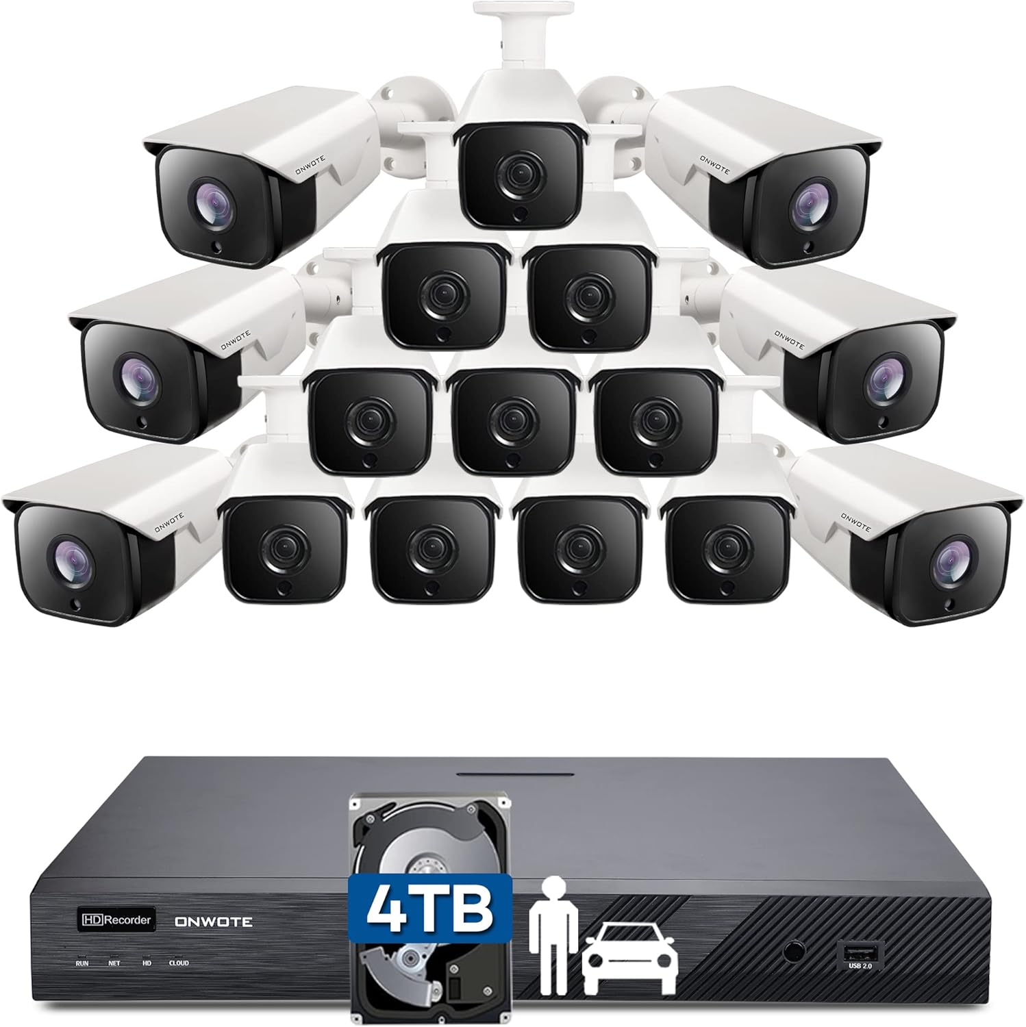 B082TRF1ZG - ONWOTE 16 Channel 4K PoE Security Camera System, 16x 8MP