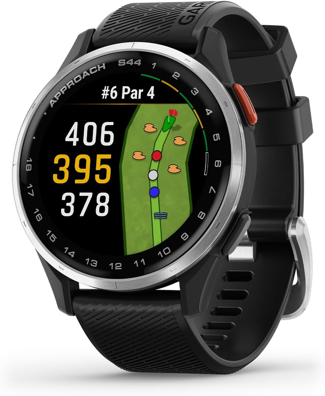 Garmin Approach� S44, Essential Golf GPS Smartwatch, AMOLED Display, On-Course (b0drz1wn36)